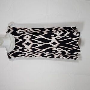 💜SOMA womens print tan black soft casual dress  loungwear